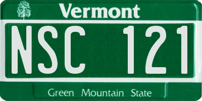 VT license plate NSC121