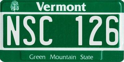 VT license plate NSC126