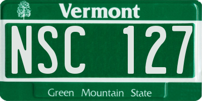 VT license plate NSC127