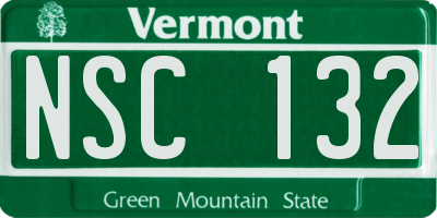 VT license plate NSC132