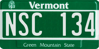 VT license plate NSC134