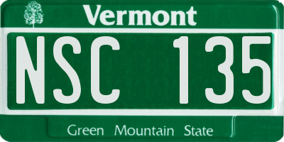 VT license plate NSC135