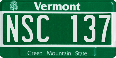VT license plate NSC137