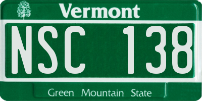 VT license plate NSC138