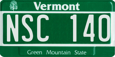 VT license plate NSC140