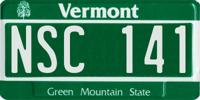 VT license plate NSC141
