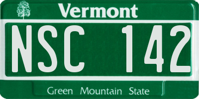 VT license plate NSC142