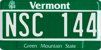 VT license plate NSC144