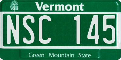 VT license plate NSC145
