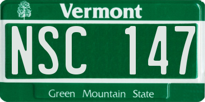 VT license plate NSC147