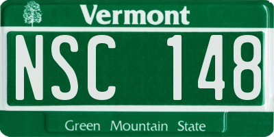 VT license plate NSC148