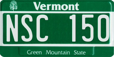 VT license plate NSC150