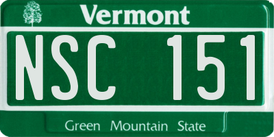 VT license plate NSC151