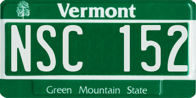 VT license plate NSC152