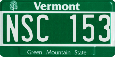 VT license plate NSC153