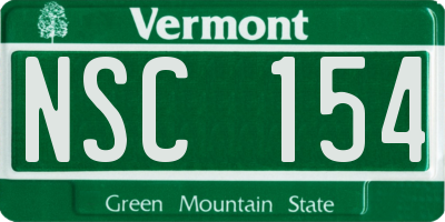 VT license plate NSC154