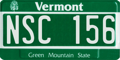 VT license plate NSC156