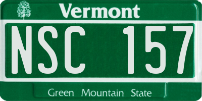 VT license plate NSC157