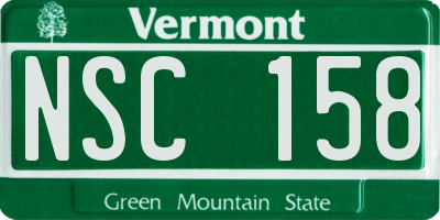 VT license plate NSC158