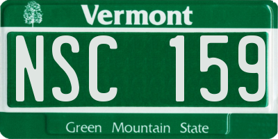 VT license plate NSC159