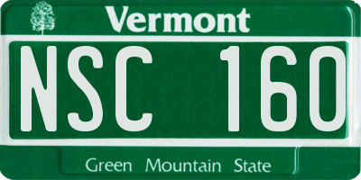 VT license plate NSC160