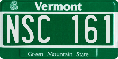 VT license plate NSC161