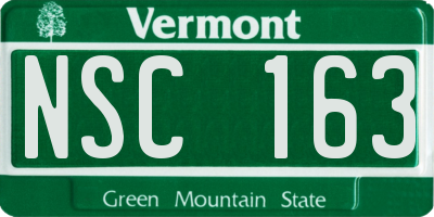 VT license plate NSC163