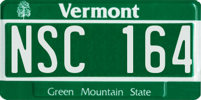 VT license plate NSC164