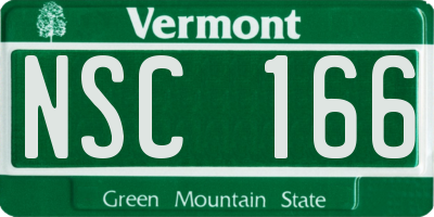 VT license plate NSC166