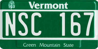 VT license plate NSC167