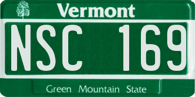 VT license plate NSC169