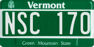 VT license plate NSC170