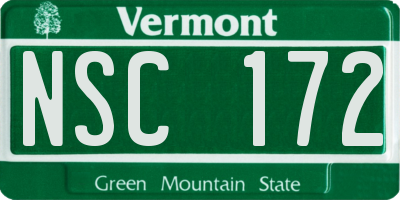VT license plate NSC172