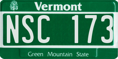 VT license plate NSC173