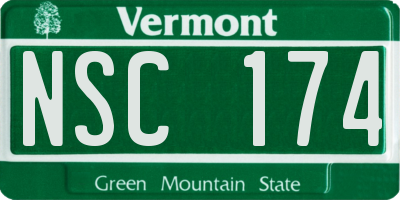 VT license plate NSC174