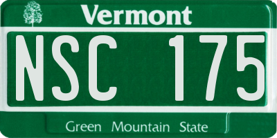 VT license plate NSC175