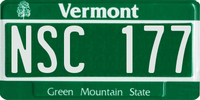 VT license plate NSC177