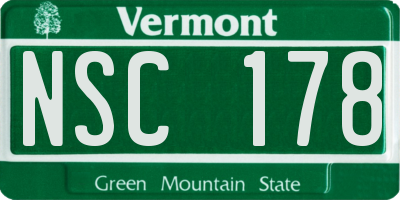 VT license plate NSC178