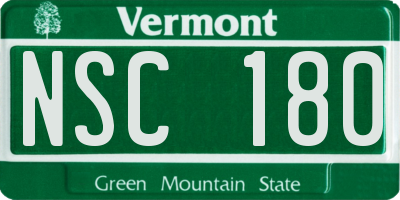 VT license plate NSC180