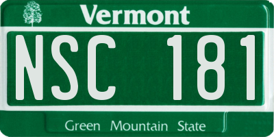 VT license plate NSC181