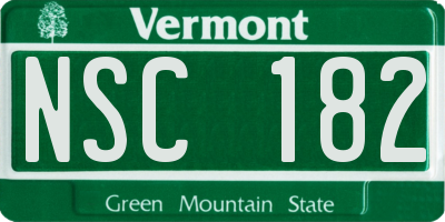 VT license plate NSC182