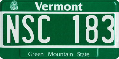 VT license plate NSC183