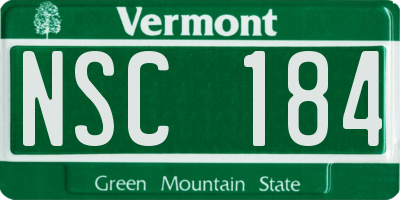 VT license plate NSC184