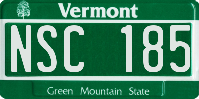 VT license plate NSC185