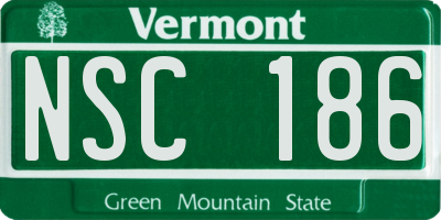 VT license plate NSC186