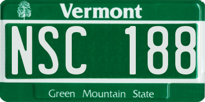 VT license plate NSC188