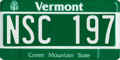 VT license plate NSC197