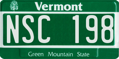 VT license plate NSC198