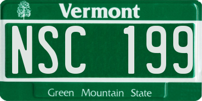 VT license plate NSC199