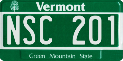 VT license plate NSC201